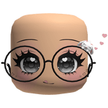 Cute Anime Face W Lovely Rabbit Black Glasses