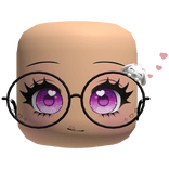 Cute Anime Face W Lovely Rabbit Black Glasses