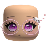 Cute Anime Face W Lovely Rabbit Pink Glasses