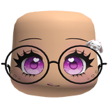 Cute Anime Face W Rabbit Black Glasses