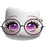 Cute Anime Face W Rabbit Black Glasses