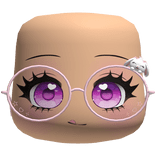 Cute Anime Face W Rabbit Pink glasses