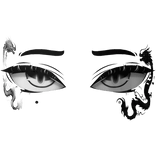Cute Anime Girl Eyes Eyelashes - Black And White