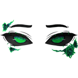 Cute Anime Girl Eyes Eyelashes - Green Toxic Bloom