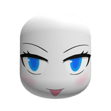Cute Anime Girl Face w Blue Eye - White