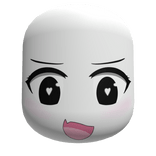 Cute Anime Girl Face w Heart eye - White