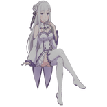 Cute Anime Girl Sit Emilia