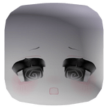 ♡ cute baby chibi shocked white facemask ♡
