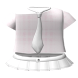 cute baby pink dress shirt & tie + mini skirt