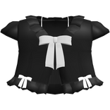 🤍 cute babydoll ruffle bow top black & white