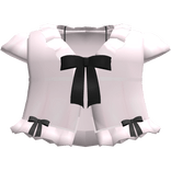 🤍 cute babydoll ruffle bow top pink & black