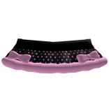 Cute black and pink polka dot skirt.