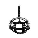 cute black and silver spike puppy cage mask