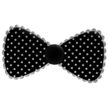꒰・ cute black & white polka dot bow w lace