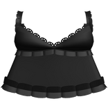 ♡ : cute black basic ruffled dress