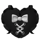 𝜗𝜚┆ Cute Black Cross Laced Backpack Heart Bow