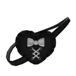 𝜗𝜚┆ Cute Black Cross Laced Eyepatch Heart Bow