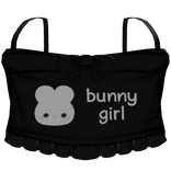 Ი𐑼 Cute Black Derpy Bunny Girl Tank Top w Ruffles