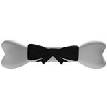 cute black dog bow bone mouth treat