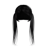 cute black dolly pigtails w side bangs