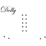 cute black dolly tattoo w silver body piercings 