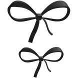 cute black double ribbon bow