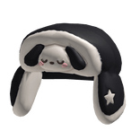 Cute Black Fluffy Sleepy Dog Ushanka