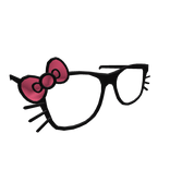 Cute Black Kawaii Hello Kitty Glasses Pink Bow