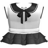 Cute Black Kitty Kaomoji School Dress 