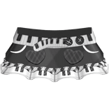 Cute Black Music Note Piano Skirt