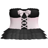 ♡ : cute black + pink lace up corset dress