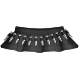 ♡ : cute black plaid bullet belt skirt