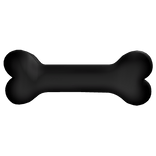 Cute black puppy dog bone