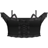 Cute Black Ruffled Angelic Kitty Shirt