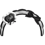 Cute Black Ruffled Heart Headband 