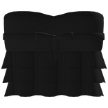 ☾ cute black ruffled sleepy top w/ bow 