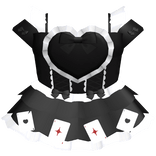 Cute Black Ruffled Wonderland Card Dress