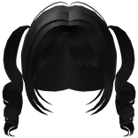 ♡ : cute black swirly pigtails