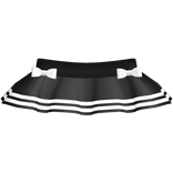 ♡ : cute black + white striped school skirt