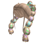 cute blonde easter egg bubble braid w/ bows spring