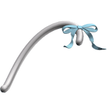 Cute Blue Bow Cat Tail (White)