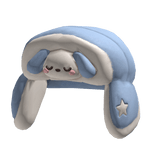 Cute Blue Fluffy Sleepy Dog Ushanka