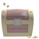 Cute blue pirate treasure chest floor item