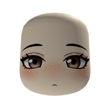 Cute Bored Freckled Face with Brown Eyes - Light