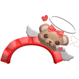 Cute Brown Bear Valentines Headdress in Red