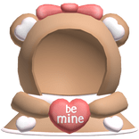 Cute Brown Bear Valentines Hood with Red Heart