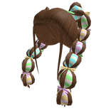 cute brown easter egg bubble braid w/ bows spring