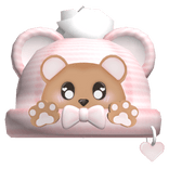 Cute Brown Valentines Bear Beanie in Pink