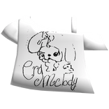 cute bunny graphic off shoulder shirt in white