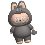 cute bunny plushie dark grey rainbow - secret